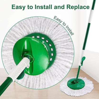 Mop Head Replacement for Libman Tornado Spin Mop System, Resuable Microfiber Mop Refill Pad, Easy to Replace, Machine Washable - White（3 Pack）