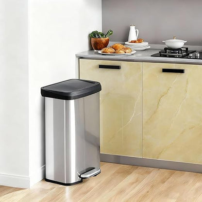 21 Gallon Kitchen Trash Can (80 L), Stainless Steel Garbage Can with Soft-Close Lid & Foot Pedal, Large Step-on Waste Bins Trash for Home Office