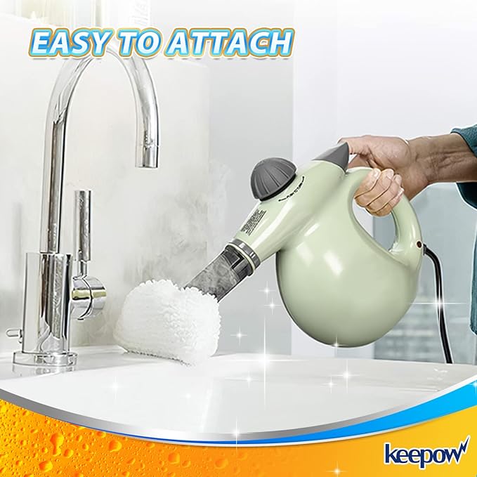 KEEPOW Universal Microfiber Pads Compatible with Bissell Steam Shot Omni Attachments Fit fr Wagner Fit fr PurSteam Fit fr McCulloch Steam Cleaner Accessories fr Handheld Steam Cleaner Washable 4 Pack