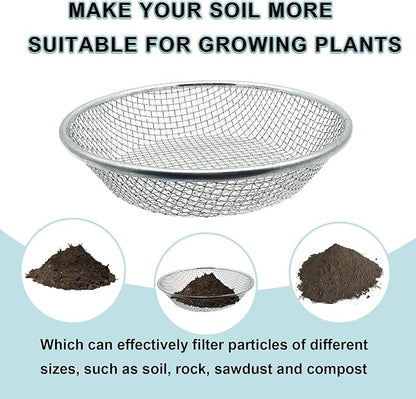 3PCS Soil Sifter for Gardening, Rock Sifter for 5 Gallon Bucket,Compost Sifter Dirt Sifter,Captures Dirt Rocks Sawdust