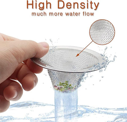 50pcs Heavy Duty Stainless Steel Slop Basket Filter Trap, 2.75" Top / 1" Mesh Metal Sink Strainer,Perfect for Kitchen Sink/Bathroom Bathtub Wash Basin Floor Drain Balcony Drain Hole,Utility…