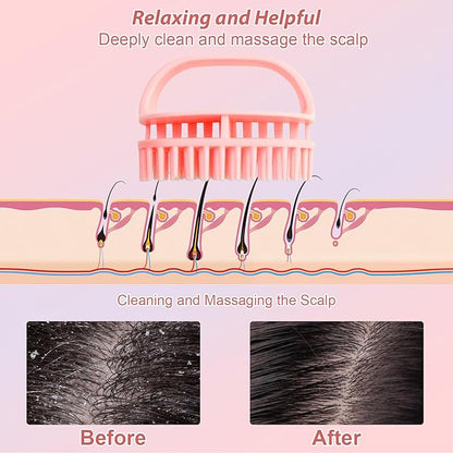 DUAIU Hair Oil Applicator with Continuous Spray Bottle Hair Scalp Massager, Silicone Root Comb Applicator Bottle Shampoo Brush and Mister Spray Bottles for Hair Dye and Hair Care