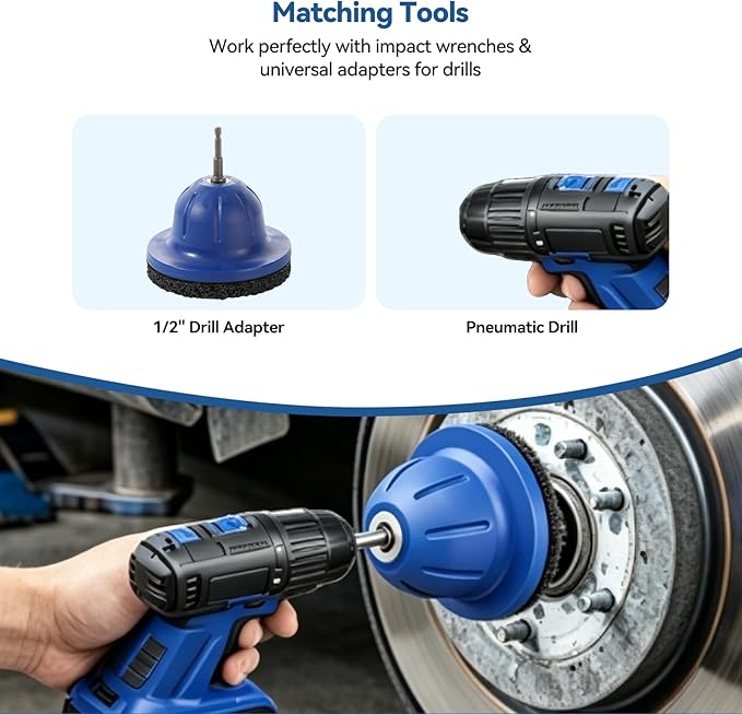 Wheel Hub Resurfacing Kit, 6 Inch Wheel Hub Polisher and Resurfacing Automotive Tool with Drill Adapter, Wheel Hub, Rim & Rust Removal Tool for sedans, Vans, Trucks and Sprinters