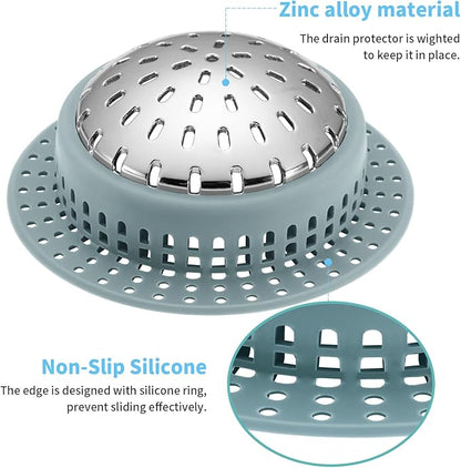 Aluvor Shower Drain Hair Catcher, Shower Drain Cover, Bathtub Drain Hair Catcher for Pop-Up & Regular Drains