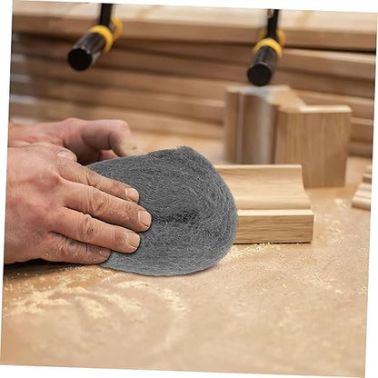 PRETYZOOM 2 Rolls of Steel Wool Pads Reusable Wire Mesh Cleaning Wool for Polishing Wood Metal and Rust Removal