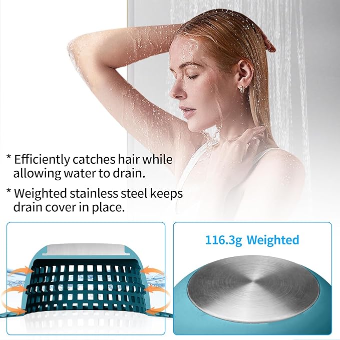 Aluvor Shower Drain Hair Catcher Bathtub Drain Cover Shower Protector for Pop-Up & Regular Drains