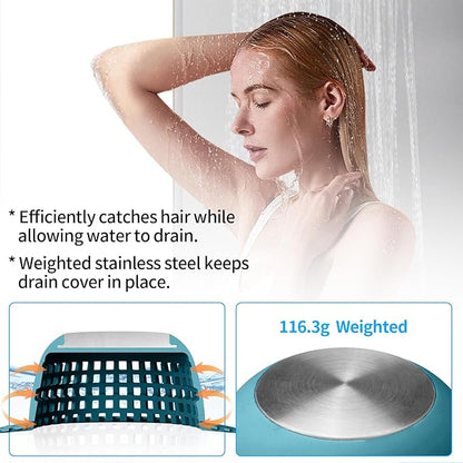 Aluvor Shower Drain Hair Catcher Bathtub Drain Cover Shower Protector for Pop-Up & Regular Drains