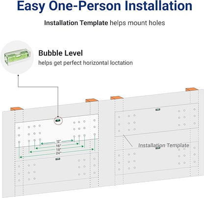 FLEXIMOUNTS 2-Pack 1x6ft Garage Shelving 14-inch-by-68-inch Perforated Wall Shelf, Heavy Duty Garage Storage Rack with 1400 lbs Load Capacity, Wall Mounted Organization System for Tools, Heavy Bins
