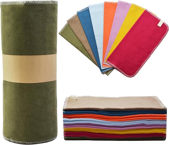 Chloven Reusable Paper Towels Washable - Jumbo Large Cotton Cloth Paperless Paper Towels for Kitchen, 30 Pack