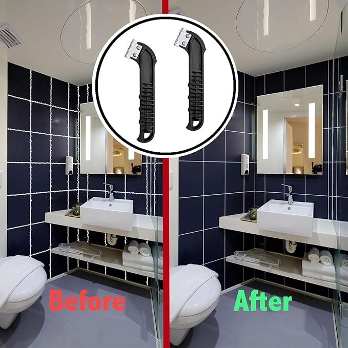 2 Pcs Grout Removal Tool Professional Grout Scraping Rake Tool Grout Remover Carbide scraper for Tile Cleaning, Grouting Tool,Ideal for DIY and Professional Use, Grout Rake Scraping Tool(Black)