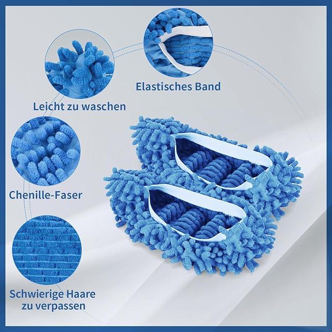 5 Pairs Large Mop Slippers for Floor Cleaning Supplies 10 PCS Washable Microfiber Mop Socks Reusable Mopping Slippers