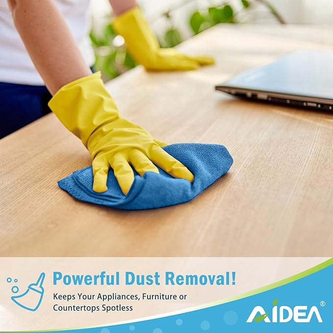 AIDEA Microfiber Cleaning Cloth, 500PK, Soft Absorbent Rags, Shop Towels, Microfiber Towels for Cars, Kitchen Towels, Dusting Cloth for Home, Window, Cleaning Supplies, 12"×12"
