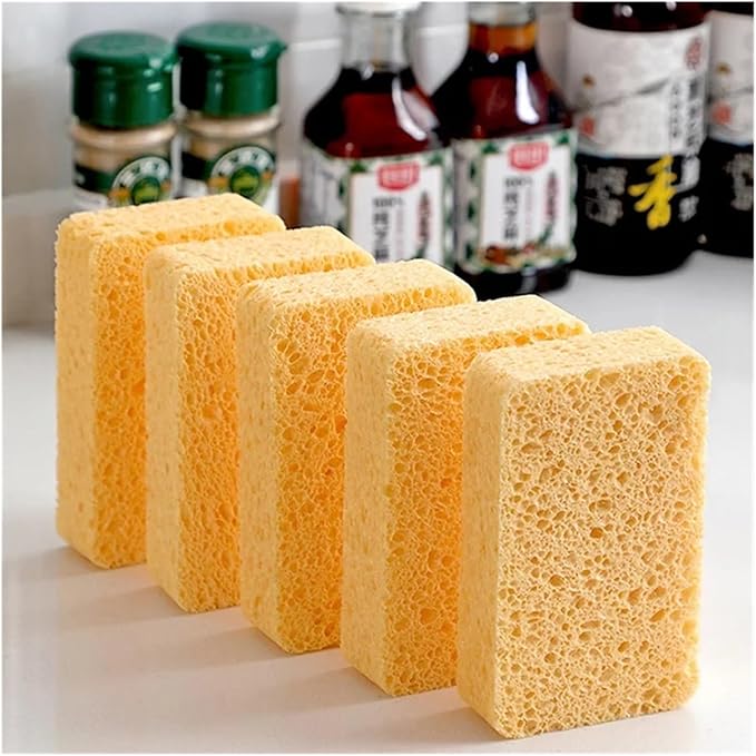 Kitchen Wood Pulp Magic Sponge Eraser For Washing Dishes Cooktop Tableware Pan For Home Cleaning Tools(2 Pcs)