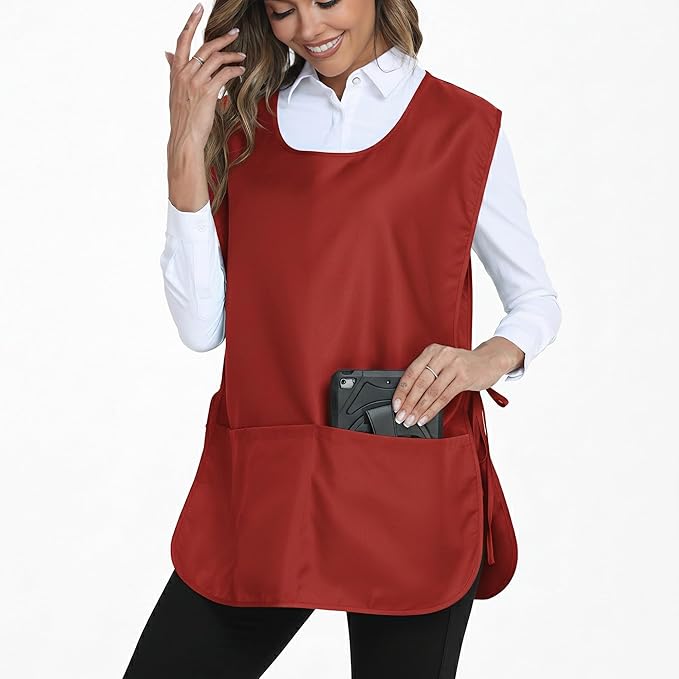 Xeoxarel Unisex Cobbler Apron with 3 Pockets, Smock Vest Apron, Suitable for Cooking，Kitchen，Garden，Hairstylist，Cleaning，Art