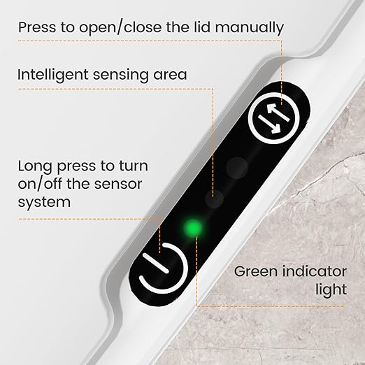 MOPALL Automatic Motion Sensor Bathroom Trash Can with Lid, 3.5 Gallon Touchless Garbage Can, IPX5 Waterproof Smart Small Waste Basket for Bedroom Kitchen Office