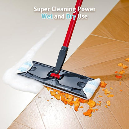 AIR U+ Mop Pad Replacements Compatible with O-Cedar H2prO Flat Mop System, 4 Pack Machine Washable Reusable Microfiber Heads, Wet Dry Cleaning Pad Refills for All Floor Types