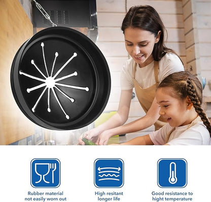3 3/8" Inch Sink Splash Guard - Rubber Garbage Guard and Disposal Stopper for Whirlaway, Waste King, and GE Models (Black 3 3/8 in)