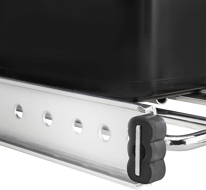 Rev-A-Shelf Double 27 Qt Pullout Trash Can for Base Kitchen Cabinets, Garbage Waste Bin System with Full Extension Slides, Min Opening Width of 11.5", Black, RV-15KD-18C S