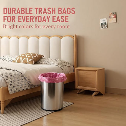 YHEEL Small Trash Bags 4 Gallon: Colored Bathroom Trash Bags Unscented Small Garbage Bags Strong Leak-Proof Trash Liners or Office Bedroom - 120 Counts