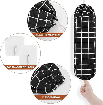 SWISSELITE 2Pcs Plastic Bag Holder, Reusable Plastic Bag Organizer Wall Mount, Large Grocery Bag Storage Dispenser, 22x9 IN