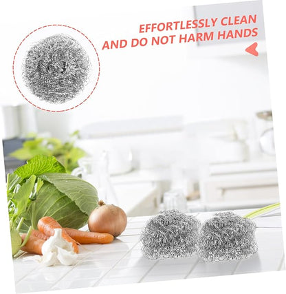PRETYZOOM Stainless Steel Kitchen Cleaning Balls Dish Cleaner Scourers for Pots Pans Dishes Effortless Non Skid Scrubbing Tool and Hand Friendly Design