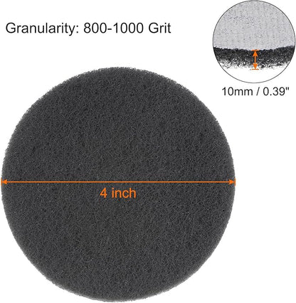 HARFINGTON 15pcs Drill Power Brush 4 Inch Tile Scrubber Scouring Pads 800-1000 Grit for Bathroom Kitchen Household Cleaning