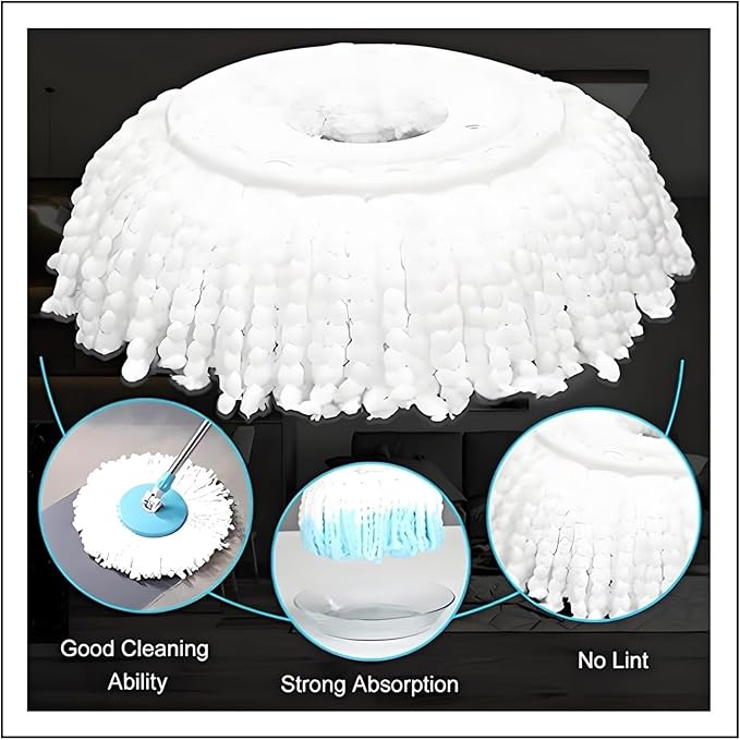 6 Pack Spin Mop Replacement Heads, (6.3 Inch,Round) Microfiber Mop Refills Compatible with Hurricane, Mopnado, Libman, Simpli Magic and Other 360 Spin Mop Systems, (6 Colors)