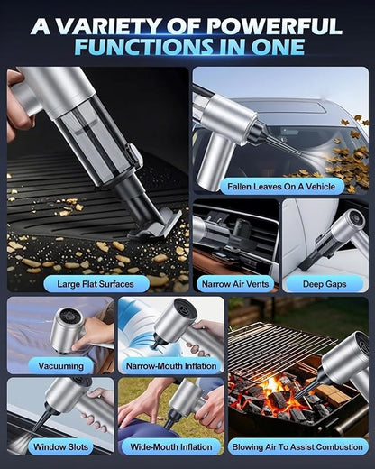 2026 Upgraded Handheld Car Vacuum, Cordless Car Vacuum Cleaner with 15000Pa Strong Suction, Brushless Motor & Filter, 7-in-1 Cleaning Kit, Type-C Charging for Home Office Car Pet (Silver)