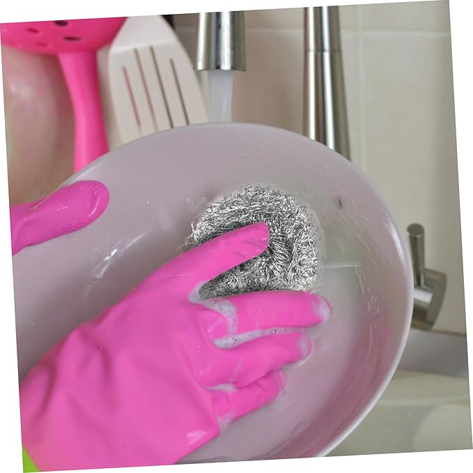 4Pcs Stainless Steel Scourers Heavy Duty Kitchen Cleaning Balls for Effortless Dish and Pot Scrubbing Silver Scrubbers for Household Use