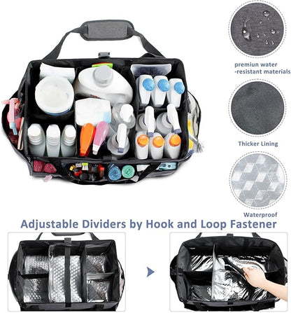 XL Professional Cleaning Caddy for Cleaning Suppliers, 17" Wearable Cleaing Bag for Housekeepers, Cleaning Organizer, Detailing Bag