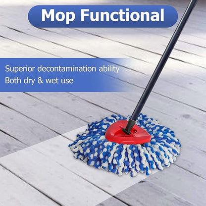 Spin Mop Replacement Head - 4 Pack RinseClean Mop Refills with Base Compatible with O-Cedar Triangle Spin Mop, Microfiber Mop Replace Head Easy Cleaning Floor Head Mop (for 2 Tank System ONLY)