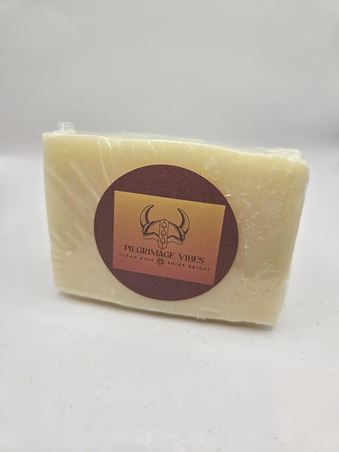 Tallow Soap Work Bar (Unscented 4oz) Handmade Grass Fed Beef Tallow Soap with Nourishing Oils (Sisal Soap Saver Bag Included)