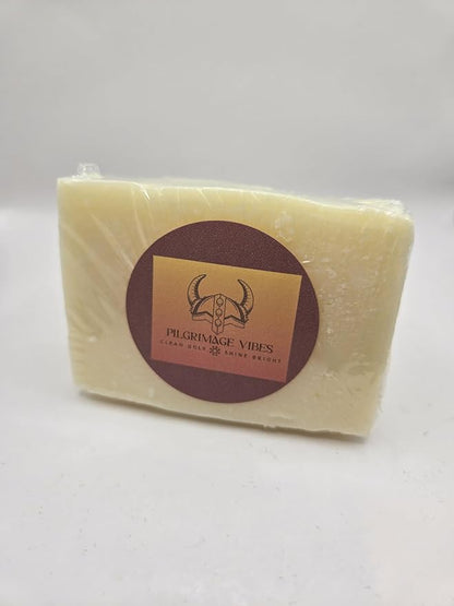 Tallow Soap Work Bar (Unscented 4oz) Handmade Grass Fed Beef Tallow Soap with Nourishing Oils (Sisal Soap Saver Bag Included)