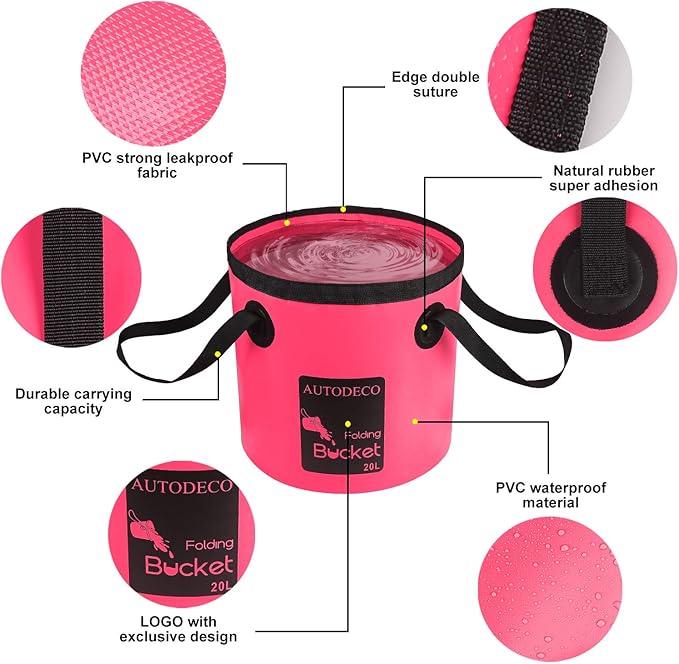 Collapsible Bucket 5 Gallon Container Folding Water Bucket Portable Wash Basin 20L