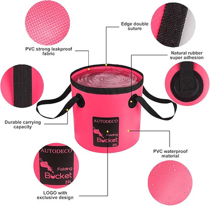 Collapsible Bucket 5 Gallon Container Folding Water Bucket Portable Wash Basin 20L