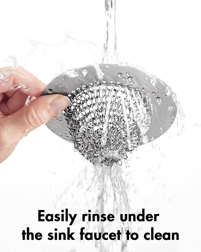 Wokdada 2 PCS Kitchen Sink Drain Strainer, Flippable Mesh Sink Strainer, 304 Stainless Steel Sink Screen, Easy Clean Large Basket Strainer, Anti-Clog Garbage Disposal Cover Fit for Standard Sink Drain