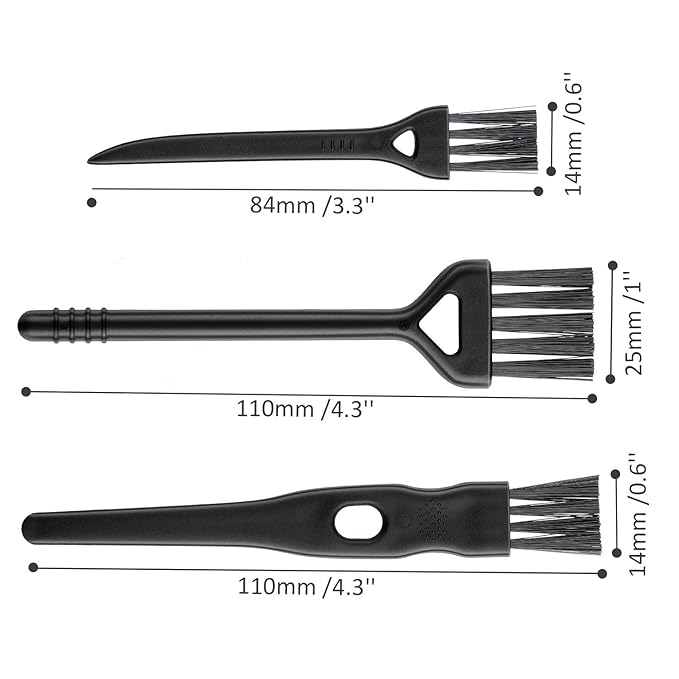 Boao 12 Pack Electric Razor Brush Shaver Cleaning Brush Shaver Small Electric Razor Cleaner for Clipper Trimmer Nylon Bristles Duster, 3 Sizes(Long Handle Cleaning Kit)