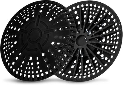 ZOOY Shower Drain Hair Catcher, 2 Pack 5.5 Inch Silicone Large Drain Cover, Bathroom Hair Drain Catcher, Flat Anti-Clog Hair Trap for Shower, Bathtub, Tub & Sink Hair Strainer(Black)