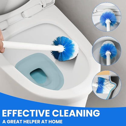 Toilet Brush Refills for OXO Toilet Brush Only, 4 Pack Toilet Brush Replacement Head, Blue & White, Nylon & Plastic Material Bristles