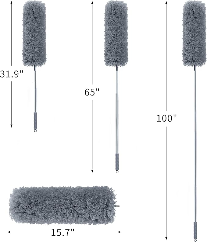 BOOMJOY Microfiber Feather Duster Set with Extension Pole