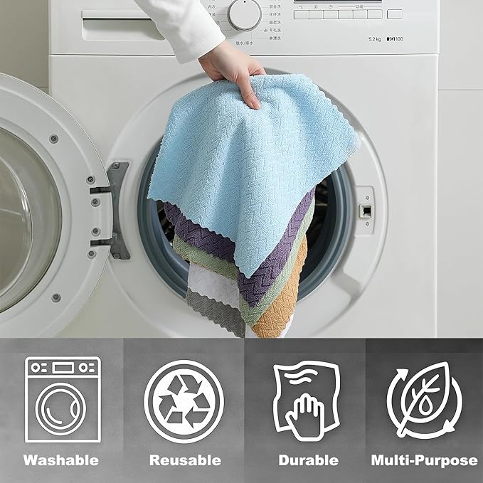80 Pack Microfiber Cleaning Cloth Roll Reusable Paper Towels 12"x12" Tear Away Cloth,Absorbent Dish Rags for House Kitchen,Wash Cloths,Lint Free Rags for Window Cars Cleaning Supplies