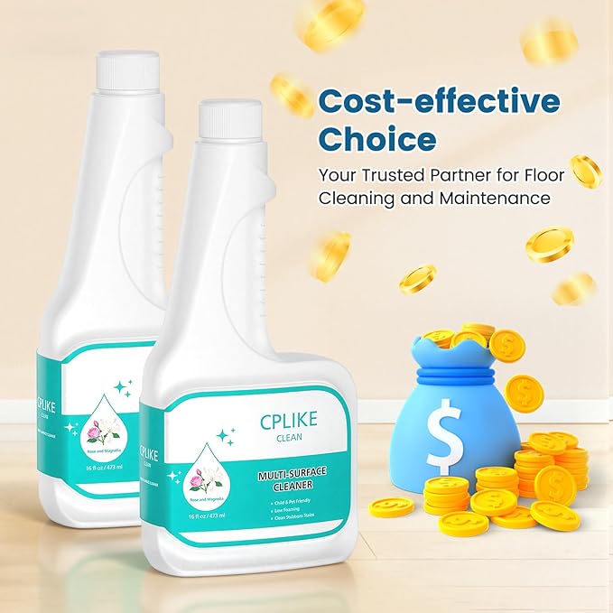 CPLIKE Floor Cleaning Solution Compatible with eufy Omni C20, X8 Pro, X10 Omni, G series, L Series Robot Vacuums, Dilution Ratio 1:200, 473 ml /15.99 fl oz, for Multi-Surface Hard Floor(2 Bottles)