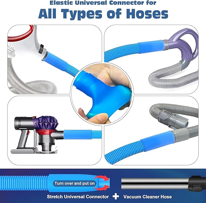 Upgraded Dryer Vent Cleaner: Universal Vacuum Hose Attachment Fits All Vacuums Cleaner, Deep Cleaning Tools for Clogged Ducts & Lint Removal