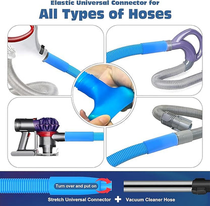 3 Pieces Dryer Vent Cleaner Kit: Vacuum Hose With Brush & Gloves Fits for Vacuums Cleaner, Refrigerator Condenser Coils, and Tight Spaces Behind Appliances, Deep Cleaning Tools for Clogged Ducts