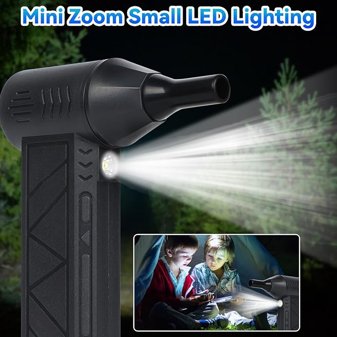 Snow Whiz 2026 Upgrade LED Turbo Snow Blower, 3 Gear Electric Air Blower for Car, Home, Keyboard