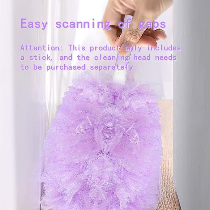 4 Pcs Purple Detachable Duster Handle - Plastic Extended Mop Extension Wand Grip, Ideal for Easy Home & Office Cleaning