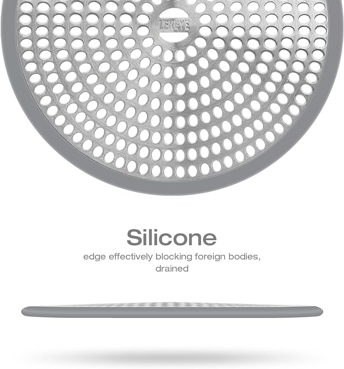 LEKEYE Shower Drain Hair Catcher/Strainer/Stainless Steel and Silicone