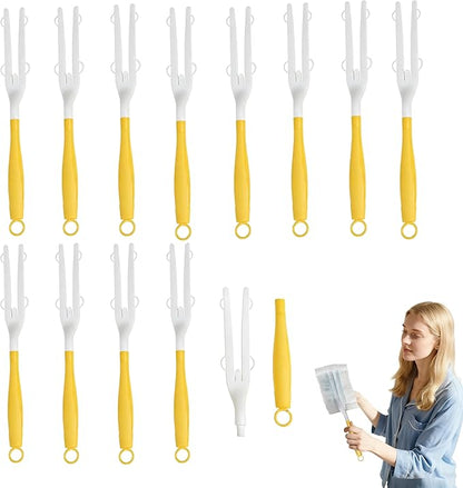 12PC Replacement Duster Handles, Compatible with Swiffer Duster Refills—Extendable Duster Wand for Feather Duster & Cleaning Dusting Brush, Ideal for Car, Blinds, Furniture & Electronics