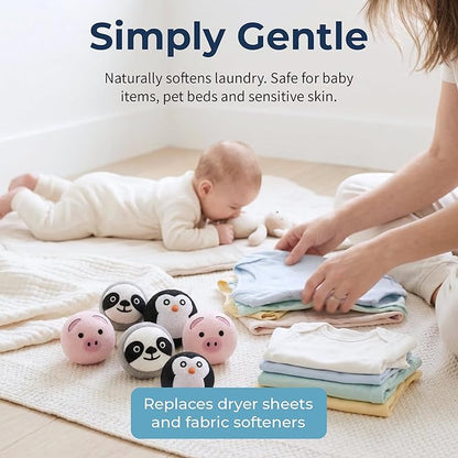 Best Brands Wool Dryer Balls 6 Pack - 100% Natural Fabric Softener Alternative, Reusable Laundry Balls for Dryer, Reduces Static Cling, Wrinkles & Drying Time, Safe for Baby Clothes & Delicates