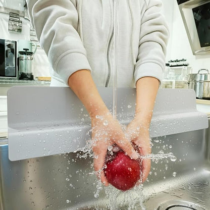 Sink Splash Guard | Tall Wall Splatter Screen | Keeps Clothes & Countertops Dry for Kitchen & Pet Bathing | Strong Silicone Suction -Sink Edge Protector | Perfect for Washing Dishes & Small Dogs